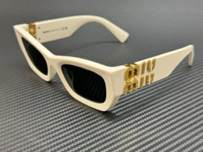 MIU MIU MIU MIU MU 09WS 1425S0 WHITE GREY WOMEN'S 53 MM SUNGLASSES