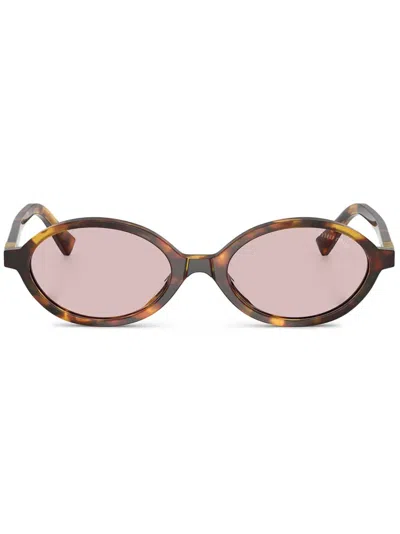 MIU MIU OVAL FRAME SUNGLASSES