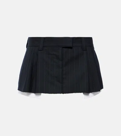 MIU MIU PINSTRIPE WOOL MINISKIRT