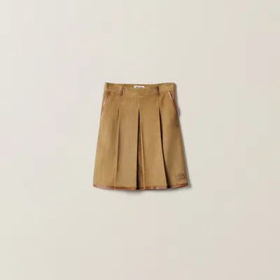 MIU MIU PLEATED SUEDE SKIRT