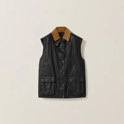 MIU MIU RESIN-FINISH POPLIN VEST