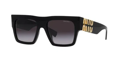 MIU MIU MIU MIU SMU 10WS BLACK/GREY SHADED (1AB5D1) SUNGLASSES