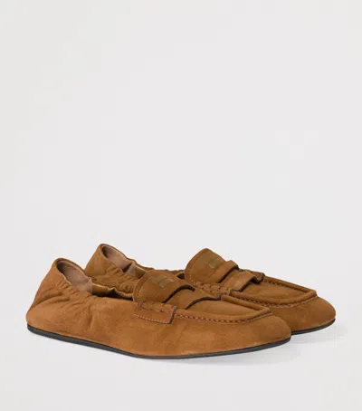 MIU MIU SUEDE RUCHES LOAFERS