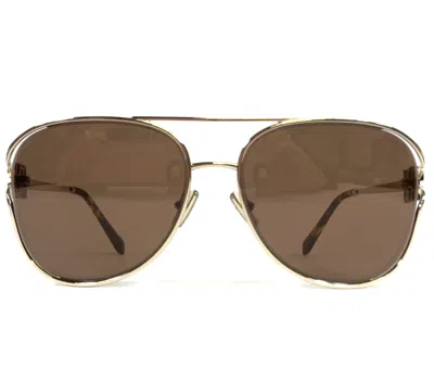MIU MIU MIU MIU SUNGLASSES SMU52Z ZVN-70D PALE GOLD AVIATOR FRAMES W BROWN VIOLET LENSES