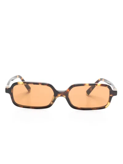 MIU MIU TORTOISESHELL RECTANGLE-FRAME SUNGLASSES