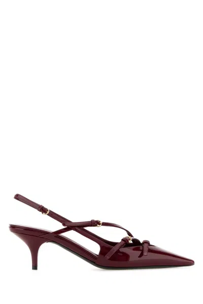 MIU MIU MIU MIU TYRIAN PURPLE LEATHER PUMPS