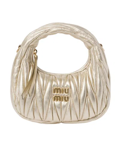 MIU MIU WANDER MATELASSÉ NAPPA LEATHER HOBO MINI-BAG