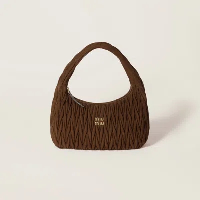 MIU MIU WANDER MATELASSÉ SUEDE BAG