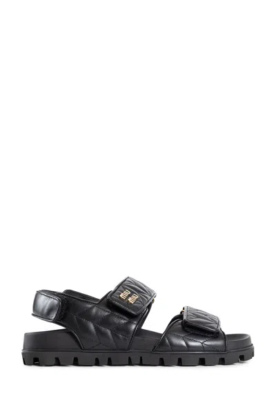MIU MIU NAPPA MATELASSÉ SANDALS
