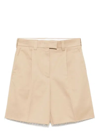 MIU MIU WOMEN'S CAMEL CHINESE BERMUDA SHORTS