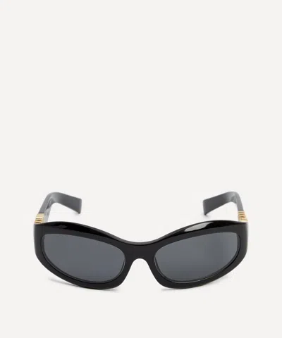 MIU MIU MIU MIU WOMEN'S CURVED OVAL SUNGLASSES