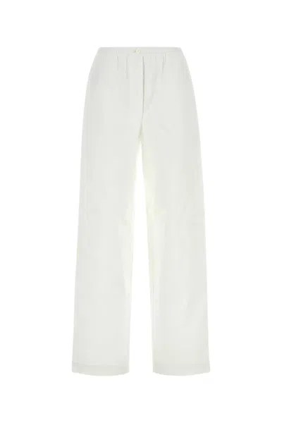 MIU MIU MIU MIU WHITE POPLIN PYJAMA PANT
