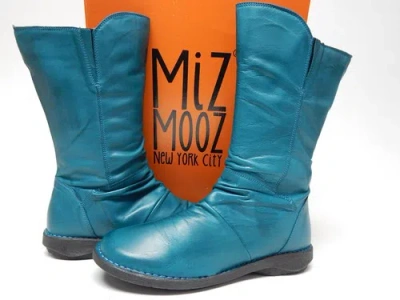 MIZ MOOZ MIZ MOOZ PASS SZ EU 41 W BREIT (US 9.5-10) DAMEN LEDER MITTEL BIKER BOOTS MARINE