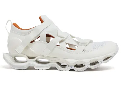 MIZUNO MEN'S MIZUNO WAVE PROPHECY STRAP SNEAKERS IN WHITE/ORANGE