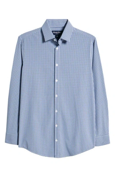 MIZZEN + MAIN MIZZEN+MAIN LEEWARD TRIM FIT MICROCHECK BUTTON-UP SHIRT