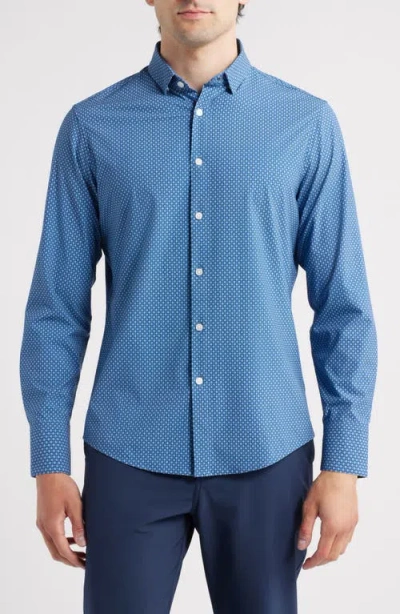 MIZZEN + MAIN MIZZEN+MAIN LEEWARD TRIM FIT NEAT FLORAL NO TUCK BUTTON-UP SHIRT