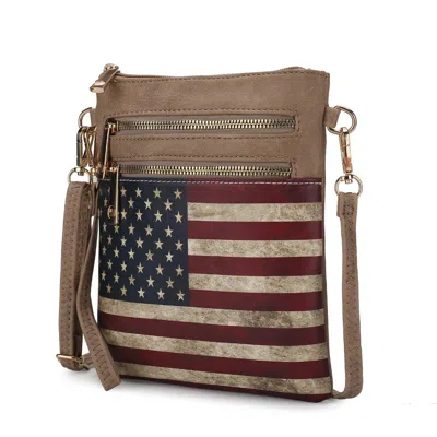 MKF COLLECTION BY MIA K GENESIS PRINTED FLAG VEGAN LEATHER WOMEN'S CROSSBODY BAG