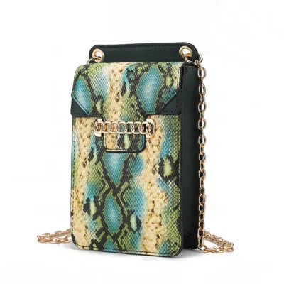 MKF COLLECTION BY MIA K YAEL SNAKE EMBOSSED VEGAN LEATHER PHONE CROSSBODY
