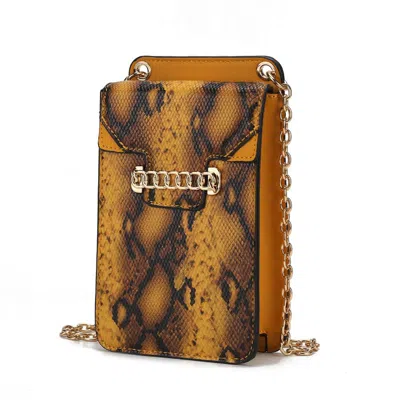 MKF COLLECTION BY MIA K YAEL SNAKE EMBOSSED VEGAN LEATHER PHONE CROSSBODY