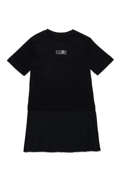 MM6 MAISON MARGIELA ABITO CORTO IN JERSEY CON FONDO PLISSETTATO