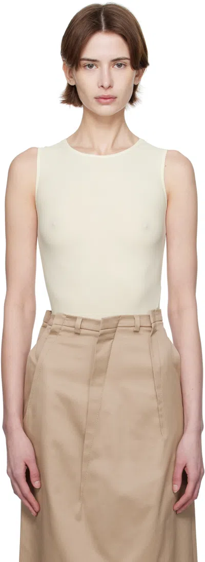 MM6 MAISON MARGIELA BEIGE LYCRA JERSEY BODYSUIT