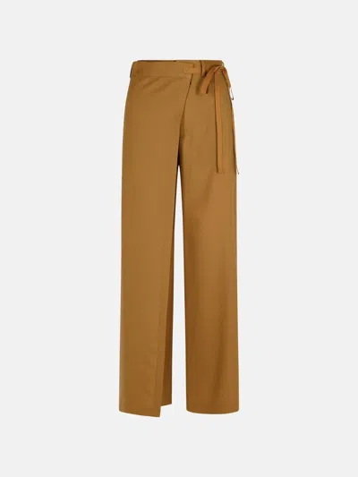 MM6 MAISON MARGIELA BEIGE WOOL TROUSERS