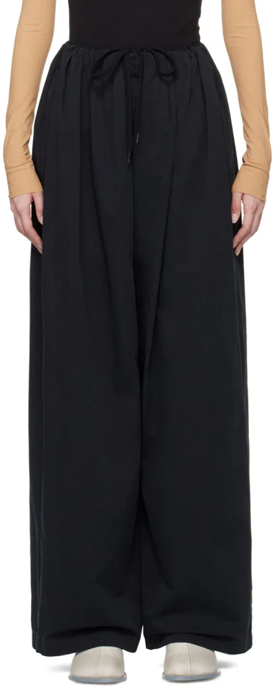 MM6 MAISON MARGIELA BLACK GATHERED TROUSERS