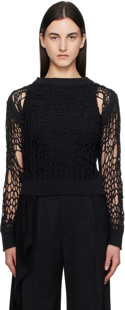 MM6 MAISON MARGIELA BLACK MESSY FILET CREWNECK