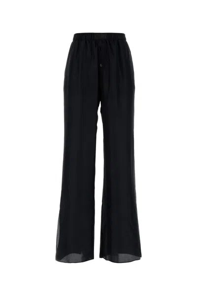 MM6 MAISON MARGIELA BLACK SATIN PYJAMA PANT