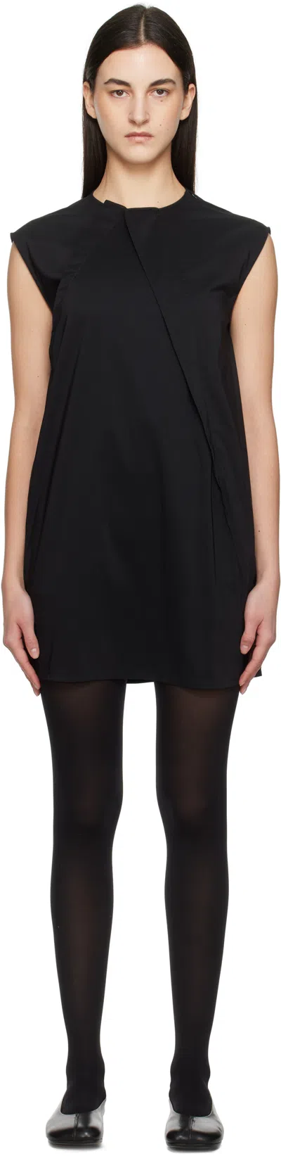 MM6 MAISON MARGIELA BLACK SHIRTING DARTING MINIDRESS