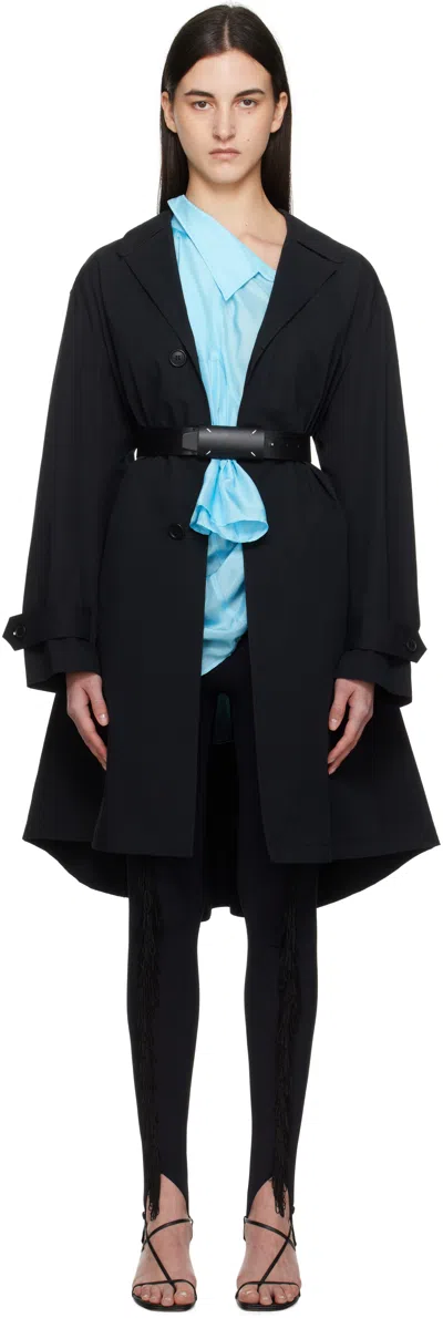 MM6 MAISON MARGIELA BLACK SPLICED TRENCH COAT