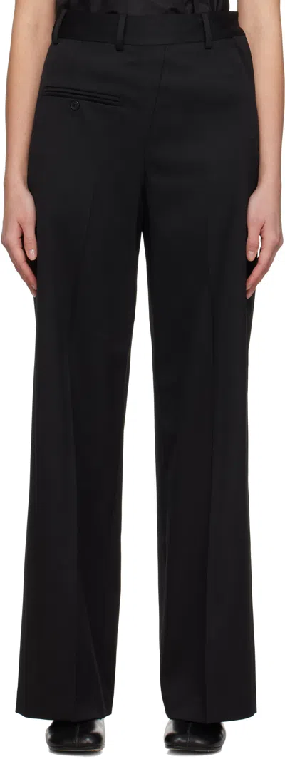 MM6 MAISON MARGIELA BLACK TWIST WOOL BLEND TROUSERS