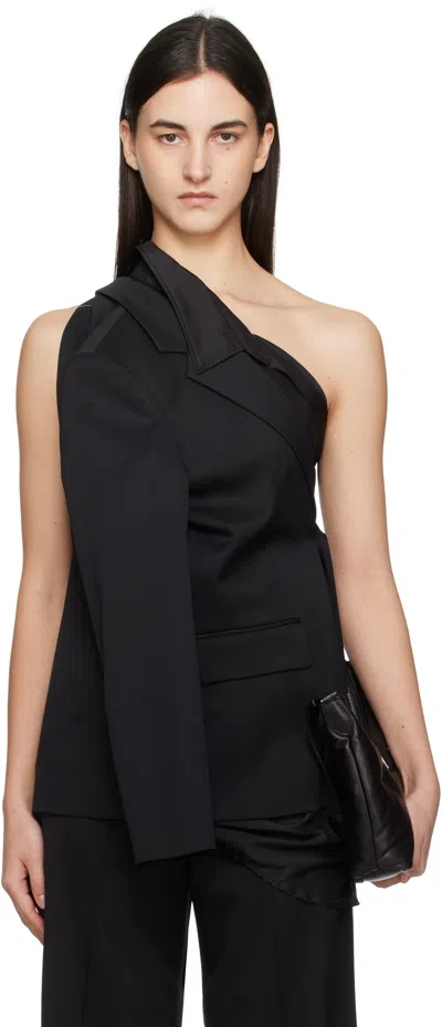 MM6 MAISON MARGIELA BLACK WOOL TAILORING BLAZER