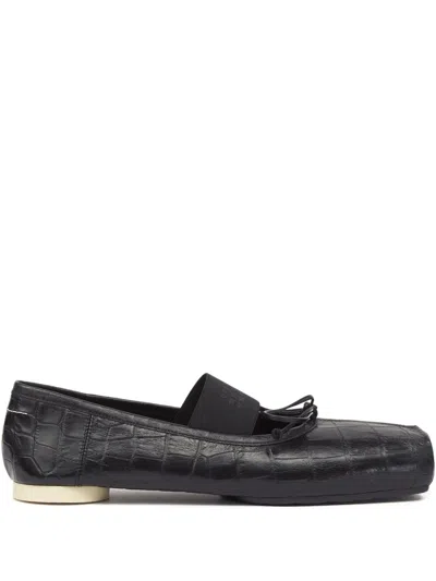 MM6 MAISON MARGIELA CROCODILE-EMBOSSED BALLET FLATS