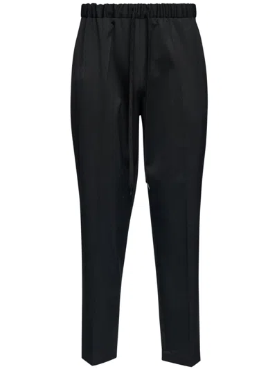 MM6 MAISON MARGIELA DRAWSTRING TAILORING WOOL TROUSERS