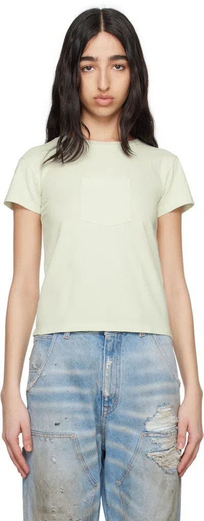 MM6 MAISON MARGIELA GREEN HEAVY COTTON JERSEY T-SHIRT