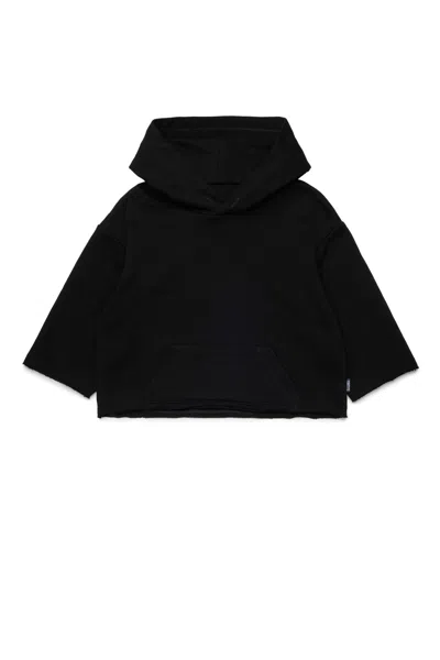 MM6 MAISON MARGIELA HOODED SWEATSHIRT WITH RAW CUT HEM