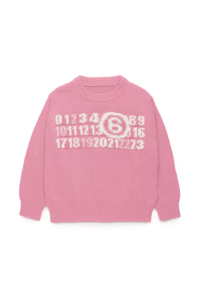 MM6 MAISON MARGIELA KNIT PULLOVER WITH BRANDED NUMERIC LOGO