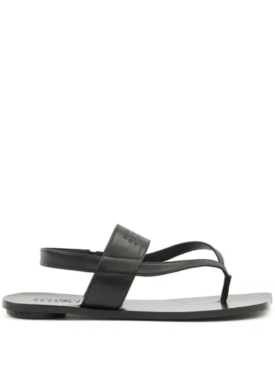 MM6 MAISON MARGIELA LOGO-DEBOSSED LEATHER SANDALS