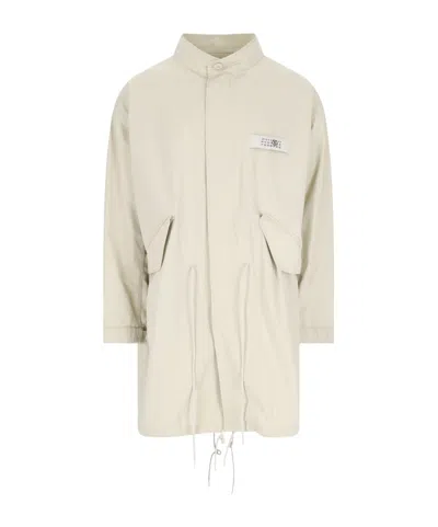 MM6 MAISON MARGIELA MM6 MAISON MARGIELA LOGO PATCH DRAWSTRING WAIST COAT