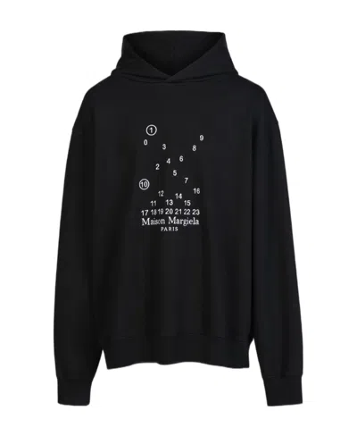 MM6 MAISON MARGIELA MAISON MARGIELA LOGO-PRINTED LONG-SLEEVED HOODIE