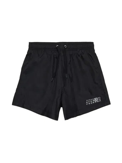 MM6 MAISON MARGIELA LOGO-PRINT SWIM SHORTS