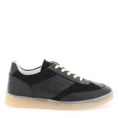 MM6 MAISON MARGIELA MM6 LADIES BLACK PANELLED LOW-TOP COURT SNEAKERS