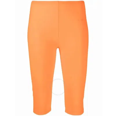 MM6 MAISON MARGIELA MM6 LADIES ORANGE FITTED KNEE-LENGTH SHORTS