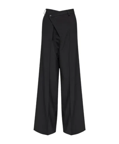 MM6 MAISON MARGIELA MM6 MAISON MARGIELA OFF-CENTRE WIDE-LEG TROUSERS