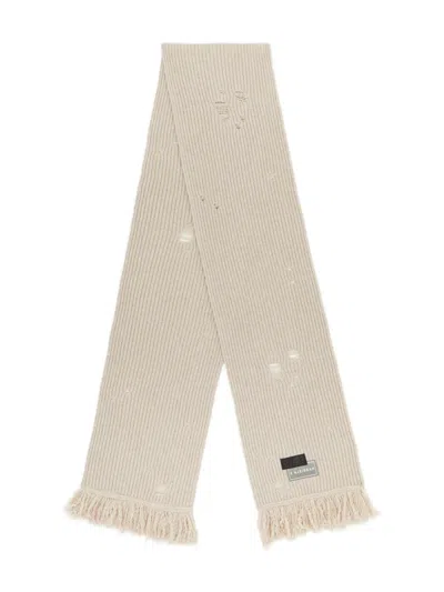 MM6 MAISON MARGIELA RIBBED FRAYED-EDGE SCARF