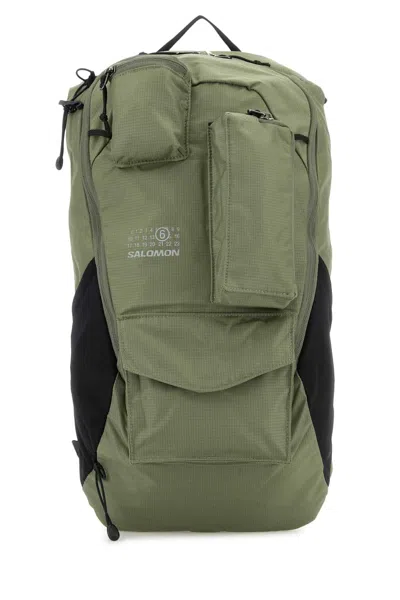 MM6 MAISON MARGIELA SAGE GREEN NYLON MM6 X SALOMON NUMERIC BACKPACK