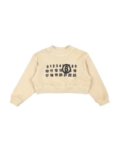 MM6 MAISON MARGIELA MM6 MAISON MARGIELA TODDLER GIRL SWEATSHIRT BEIGE SIZE 6 COTTON, ELASTANE