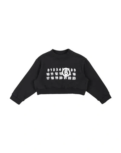 MM6 MAISON MARGIELA MM6 MAISON MARGIELA TODDLER GIRL SWEATSHIRT BLACK SIZE 6 COTTON, ELASTANE