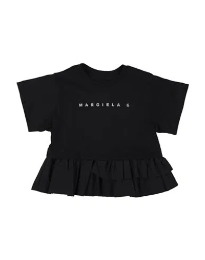MM6 MAISON MARGIELA MM6 MAISON MARGIELA TODDLER GIRL T-SHIRT BLACK SIZE 6 COTTON